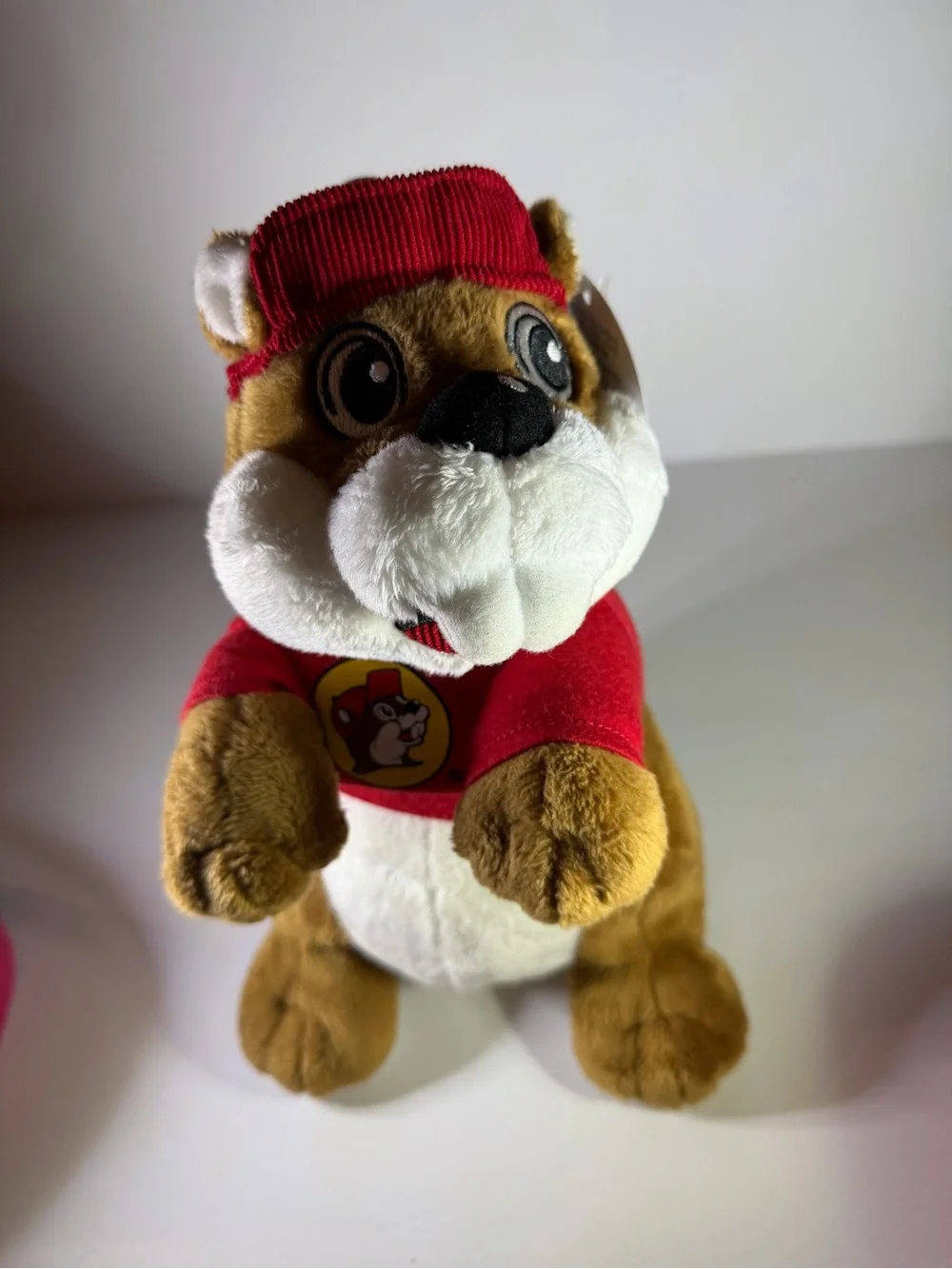 Adorable classic Buc-ee’s Beaver plush stuffed animal wearing his signature red